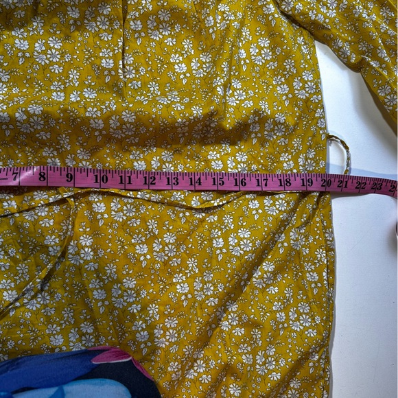 J.Crew Yellow High Neck Liberty Print Floral Ruffle Self Tie 100% Cotton Size XS - Picture 13 of 16